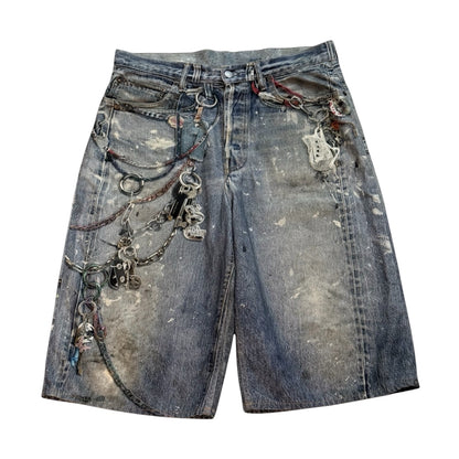 Trompe L’oeil Keychain Denim Shorts