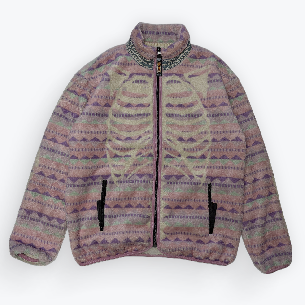 Ashland Stripe & Bone Fleece Zip-Up Jacket
