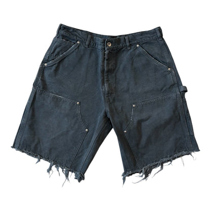 Double Knee Studded Denim Shorts