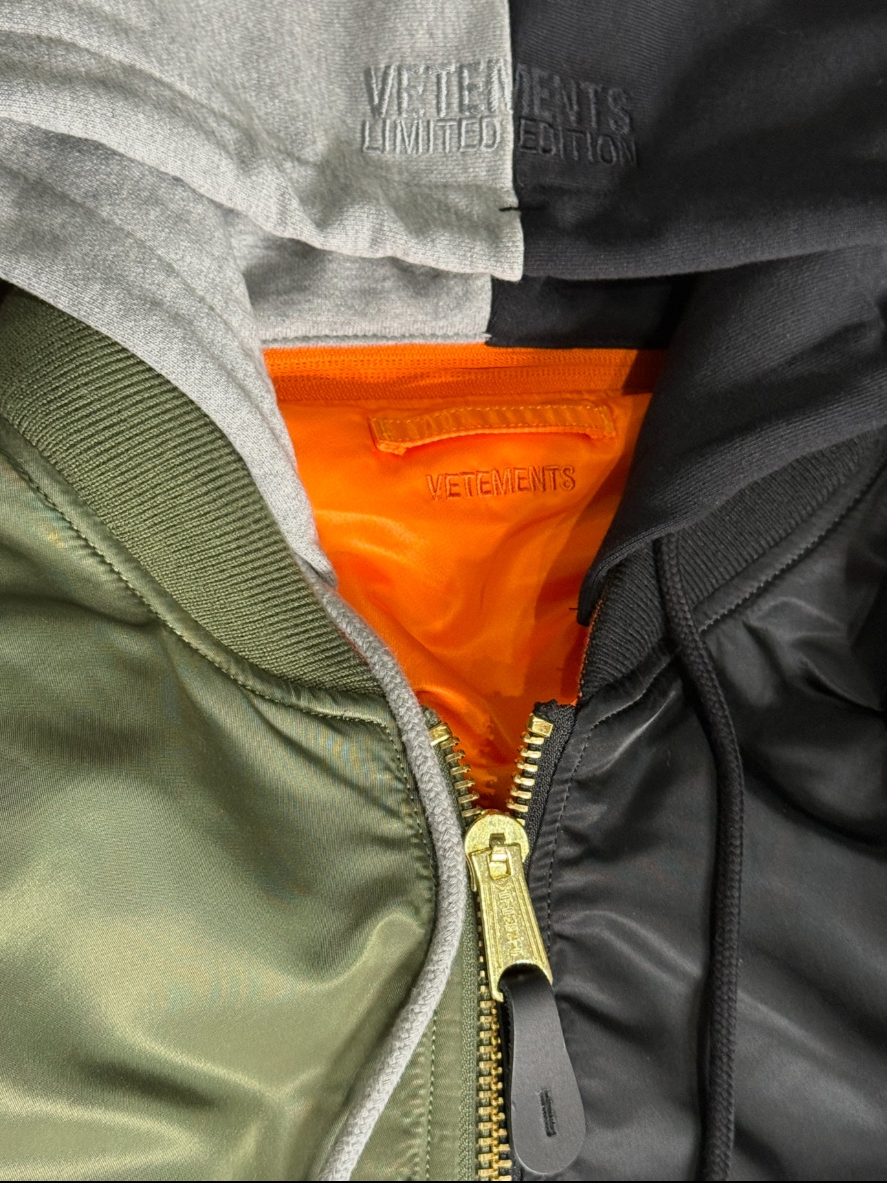 Split Hooded Reversible Bomber Jacket