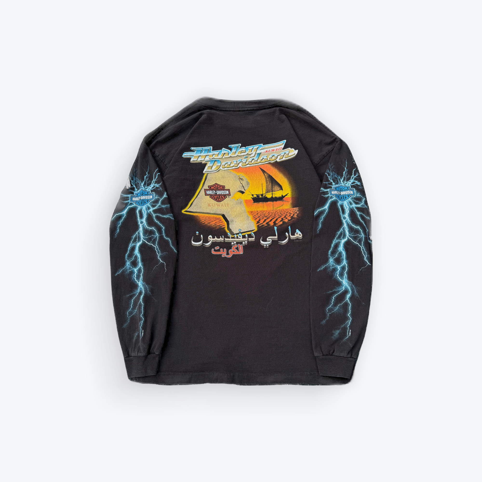 00’ Harley Davidson Kuwait Exclusive Electric Flames Long Sleeve Tee