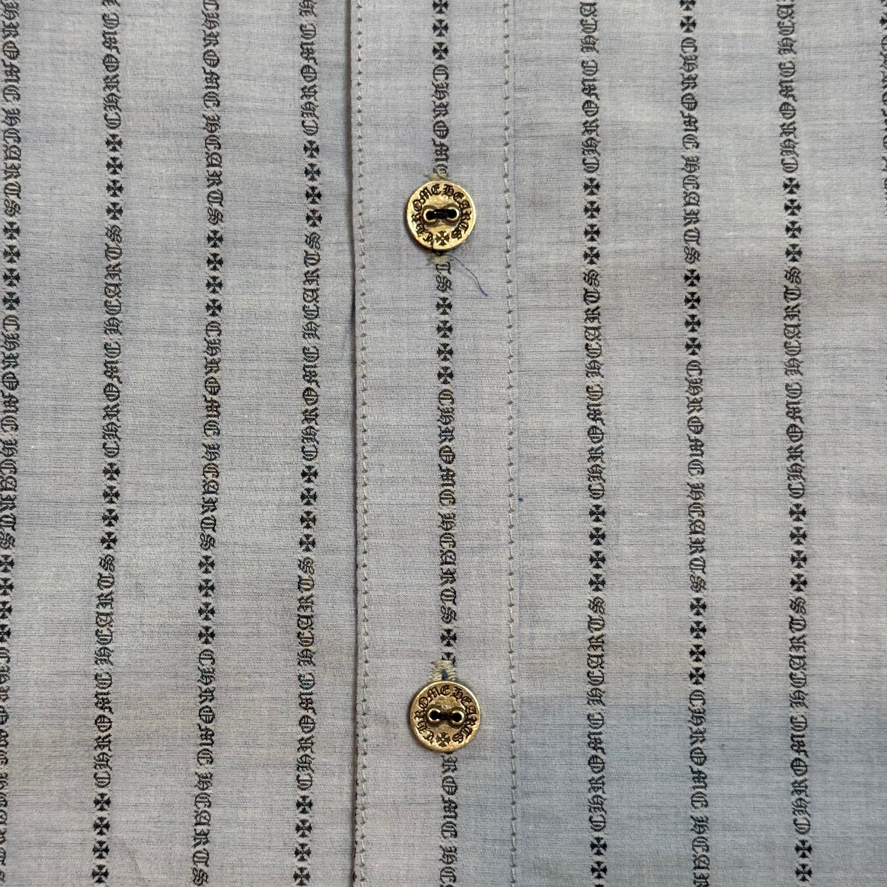 “Loose Ends” Spell Out Pinstripe Button Up Shirt
