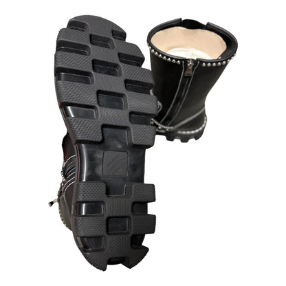 Studded Calfskin Engineer Boot