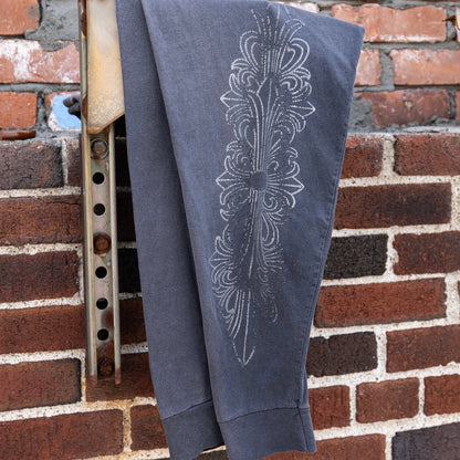 Vintage Floral Dagger Pocket Long Sleeve T-Shirt