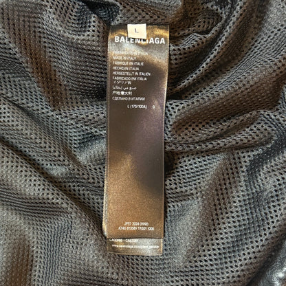 Lion Crest Hooded Leather Track Jacket