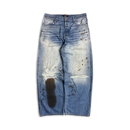 Wide Leg Distressed Jeans