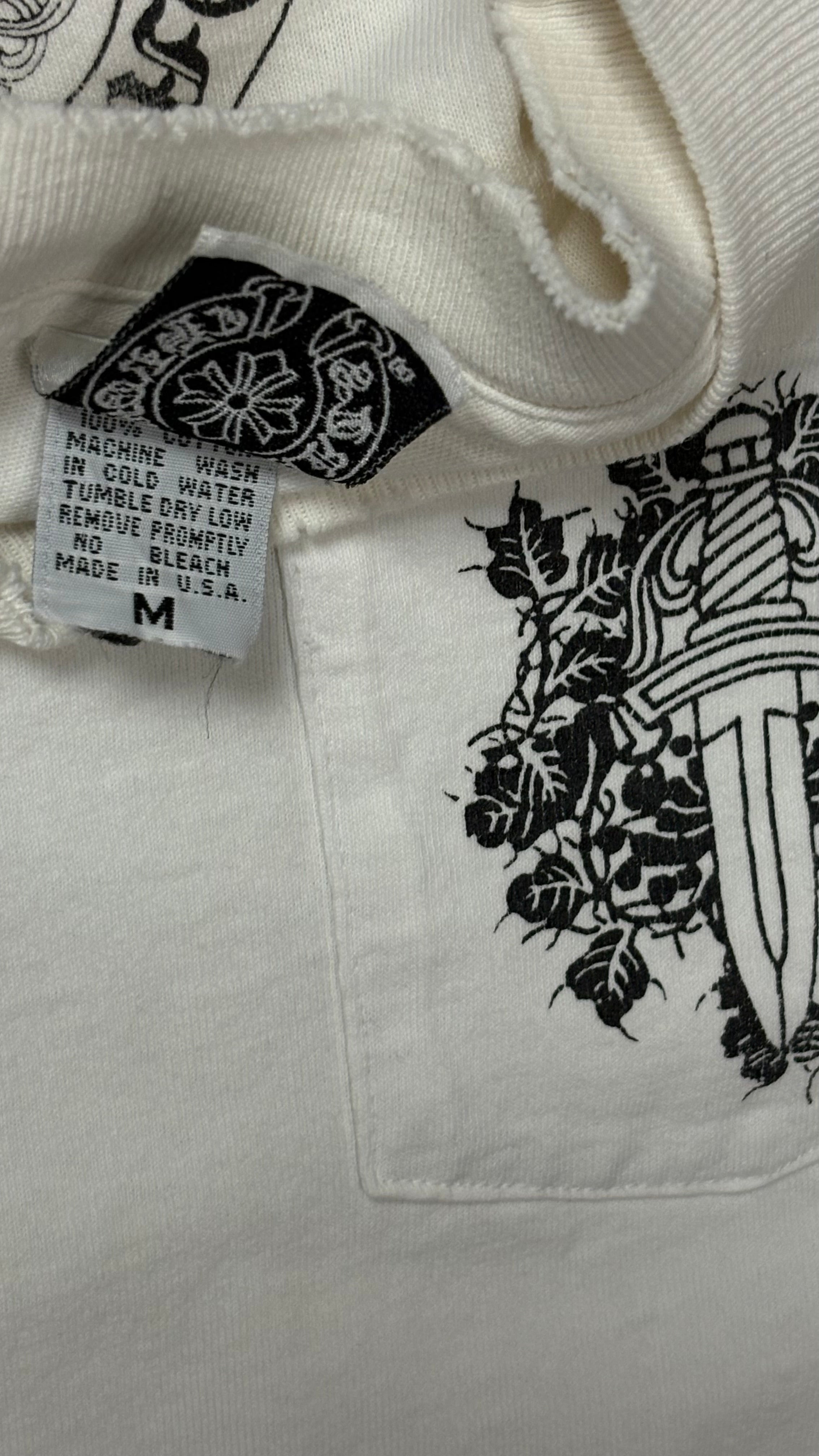 Vintage Floral Dagger Pocket Long Sleeve T-Shirt