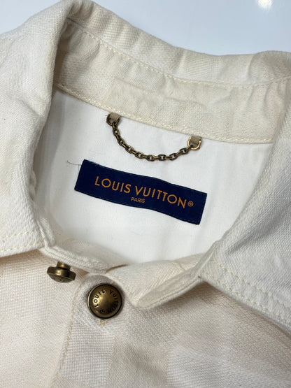Damier Denim Short-Sleeved Button Up Shirt