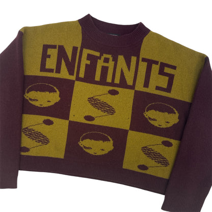 Intarsia Knit Wool-Cashmere Blend Sweater