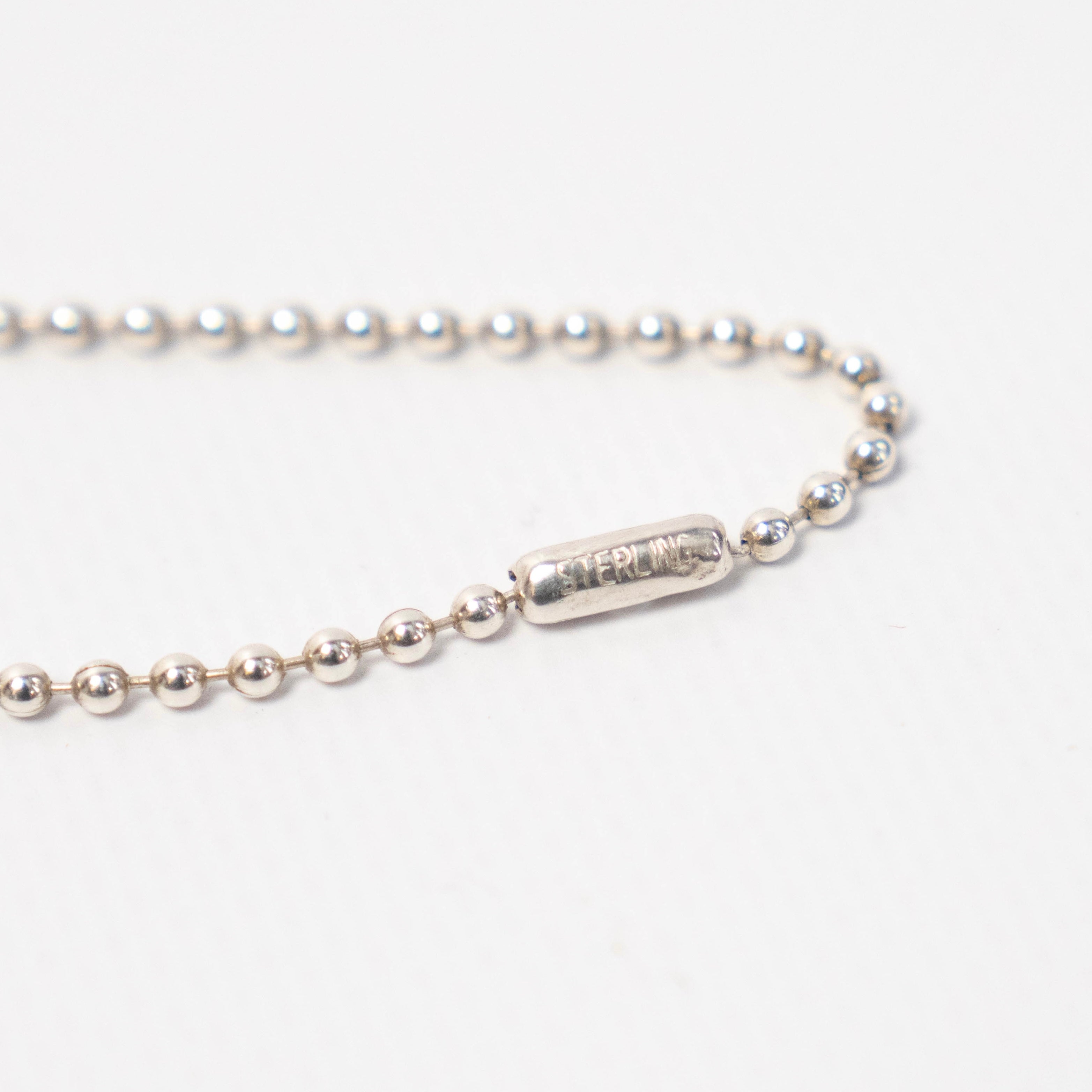 Silver Tiny Star Mini Dog Tag Pendant & Ball Chain Necklace