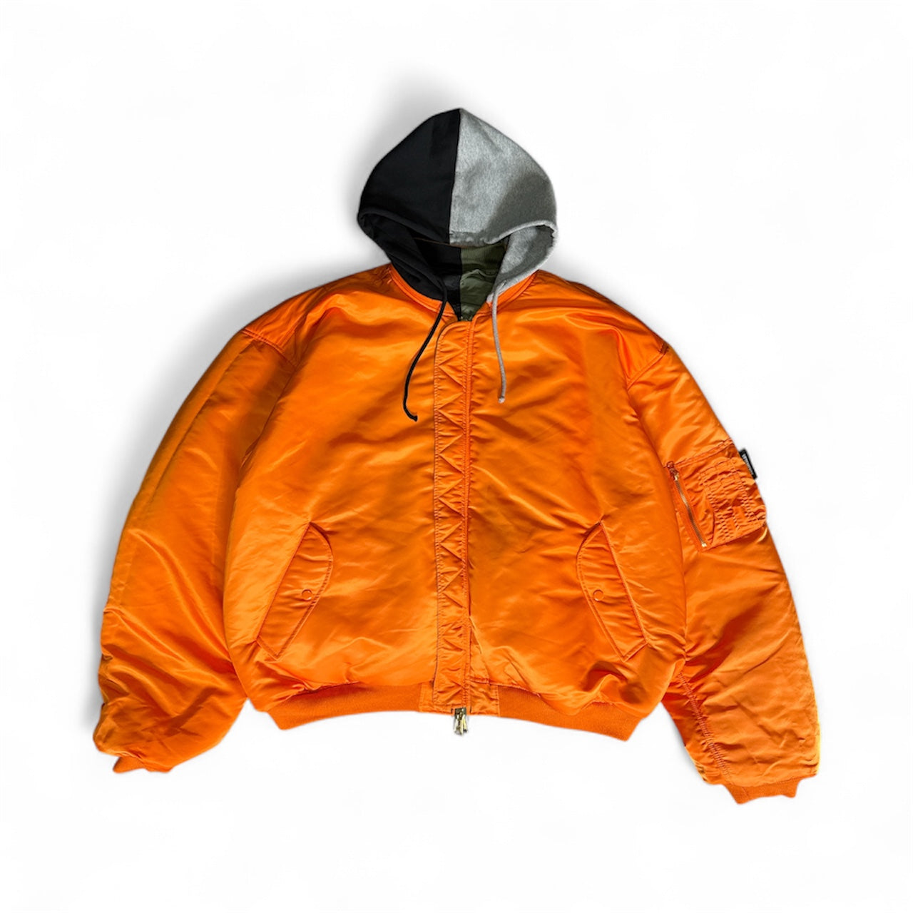 Split Hooded Reversible Bomber Jacket