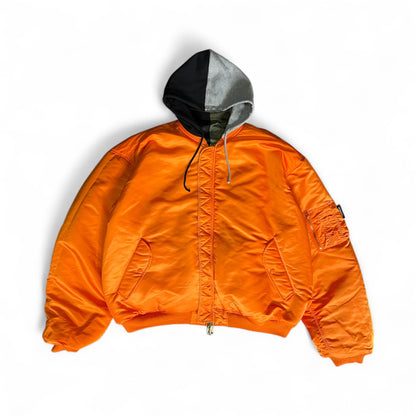 Split Hooded Reversible Bomber Jacket