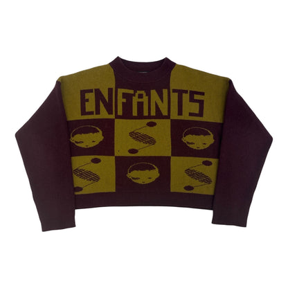 Intarsia Knit Wool-Cashmere Blend Sweater