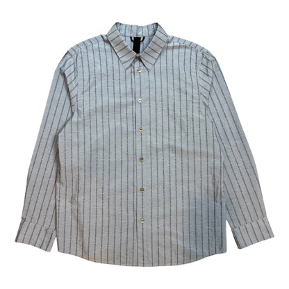 “Loose Ends” Spell Out Pinstripe Button Up Shirt