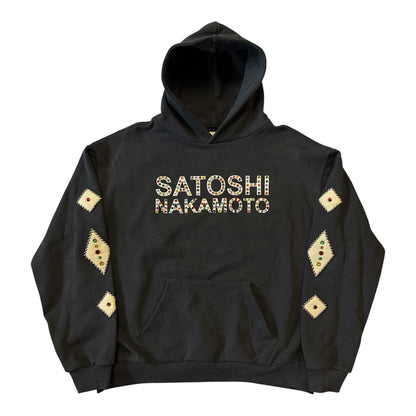 Studded Leather Logo Hoodie