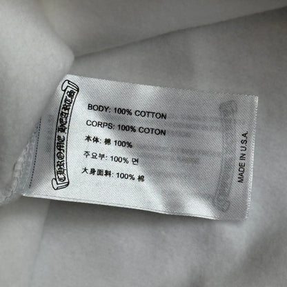 White & Metallic Vertical Logo Pullover Hoodie