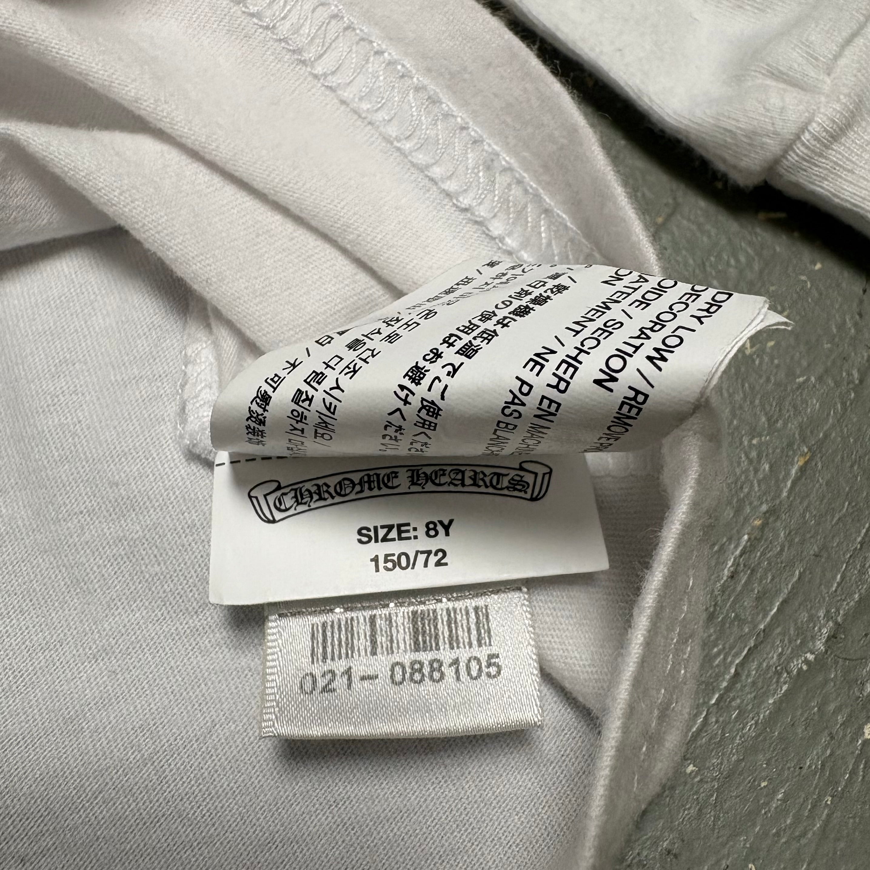 Kids Scroll Logo Pocket Long Sleeve T-Shirt (White/Red)