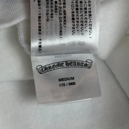White & Metallic Vertical Logo Pullover Hoodie