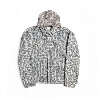 Gothic Monogram Hooded Denim Jacket
