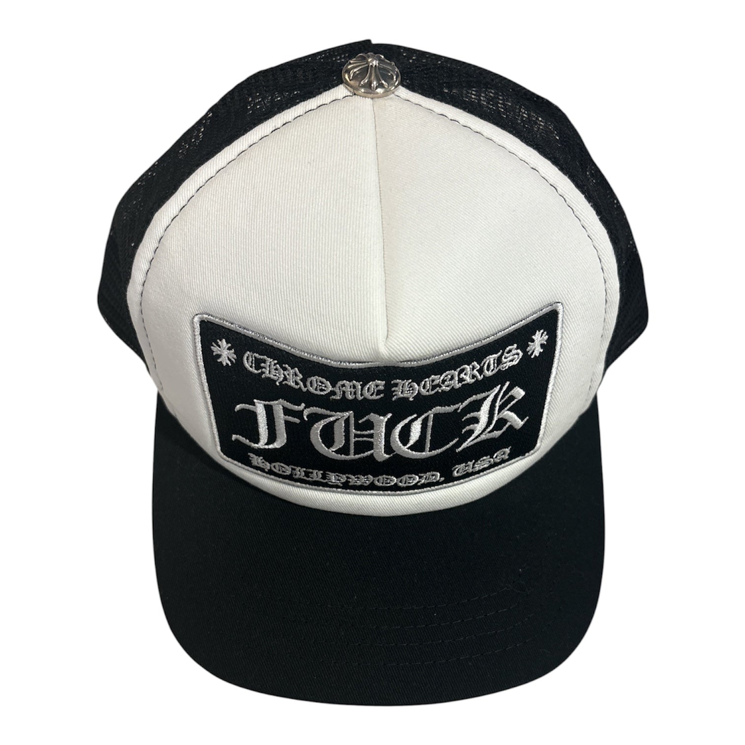 White & Black F*ck Hollywood USA Trucker Hat