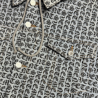 Gothic Monogram Hooded Denim Jacket