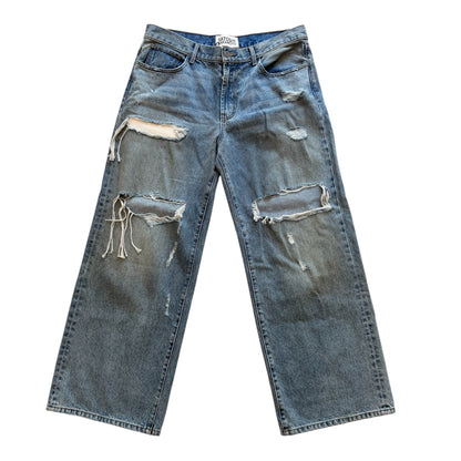 Blessed To Be Stressed Straight Leg Distressed Jeans