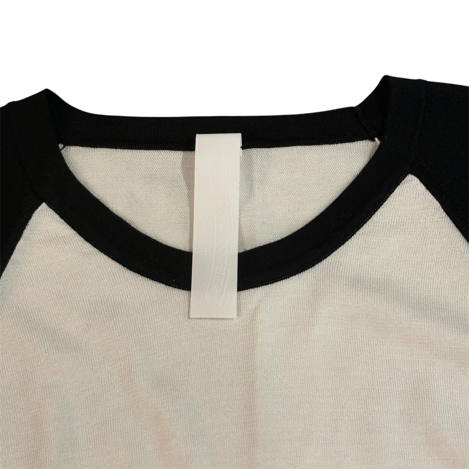 Silk Blend Cross Patch Long Sleeve Raglan T-Shirt