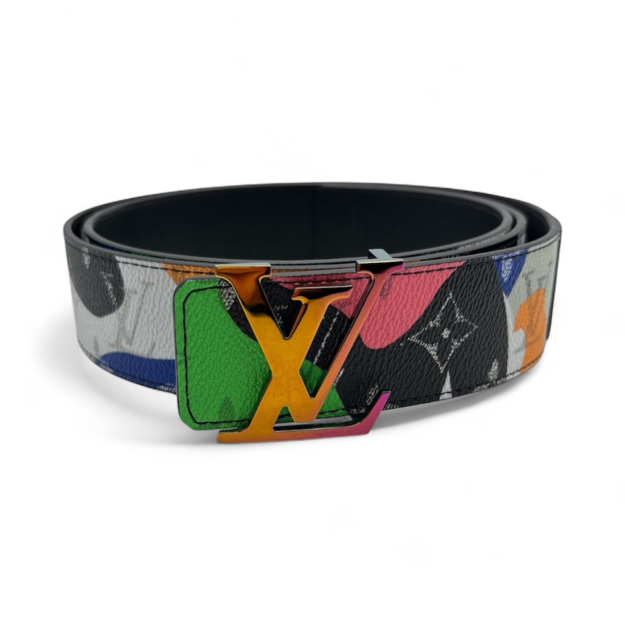 KidSuper LV Initials 40mm Reversible Monogram Belt