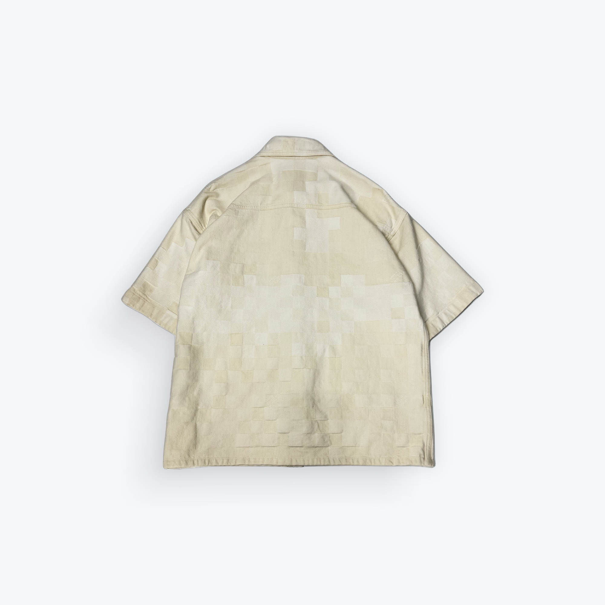Damier Denim Short-Sleeved Button Up Shirt