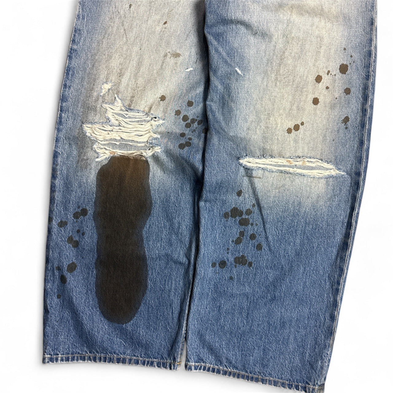 Wide Leg Distressed Jeans