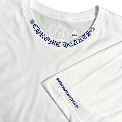 Neck Logo Tee (White/Blue)