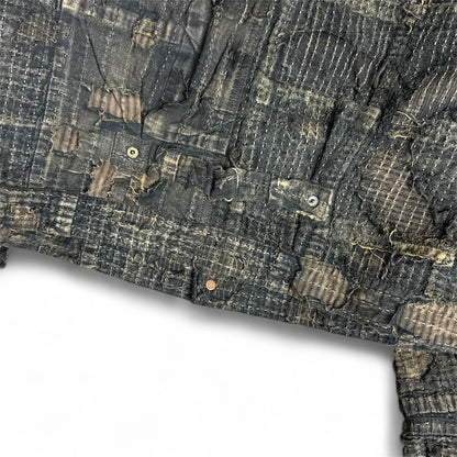Boro Distressed Cotton & Linen Blend Jacket