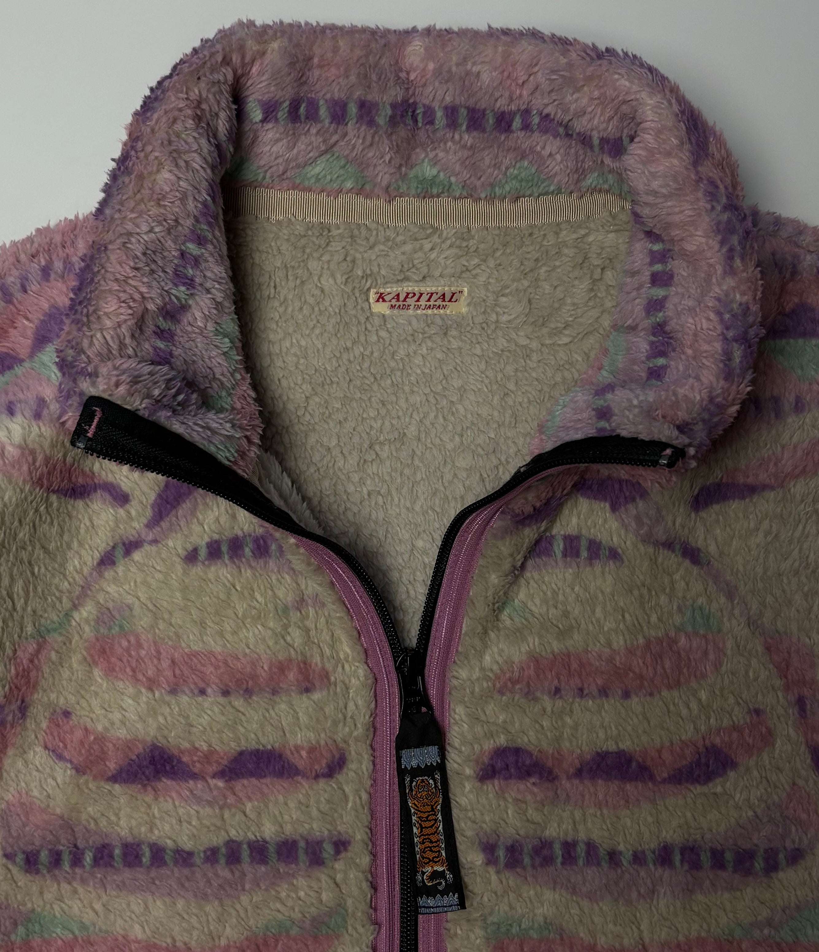 Ashland Stripe & Bone Fleece Zip-Up Jacket