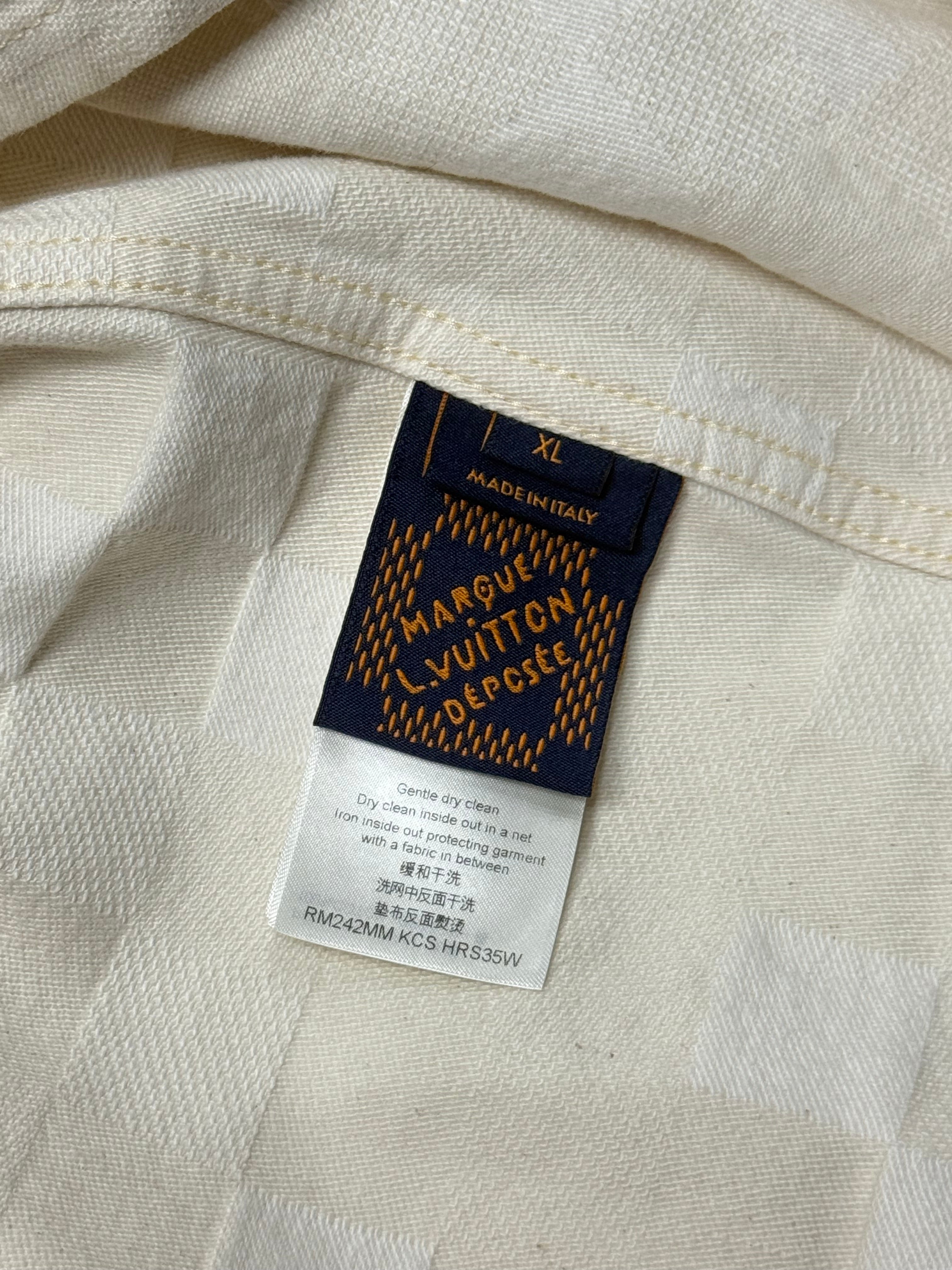 Damier Denim Short-Sleeved Button Up Shirt