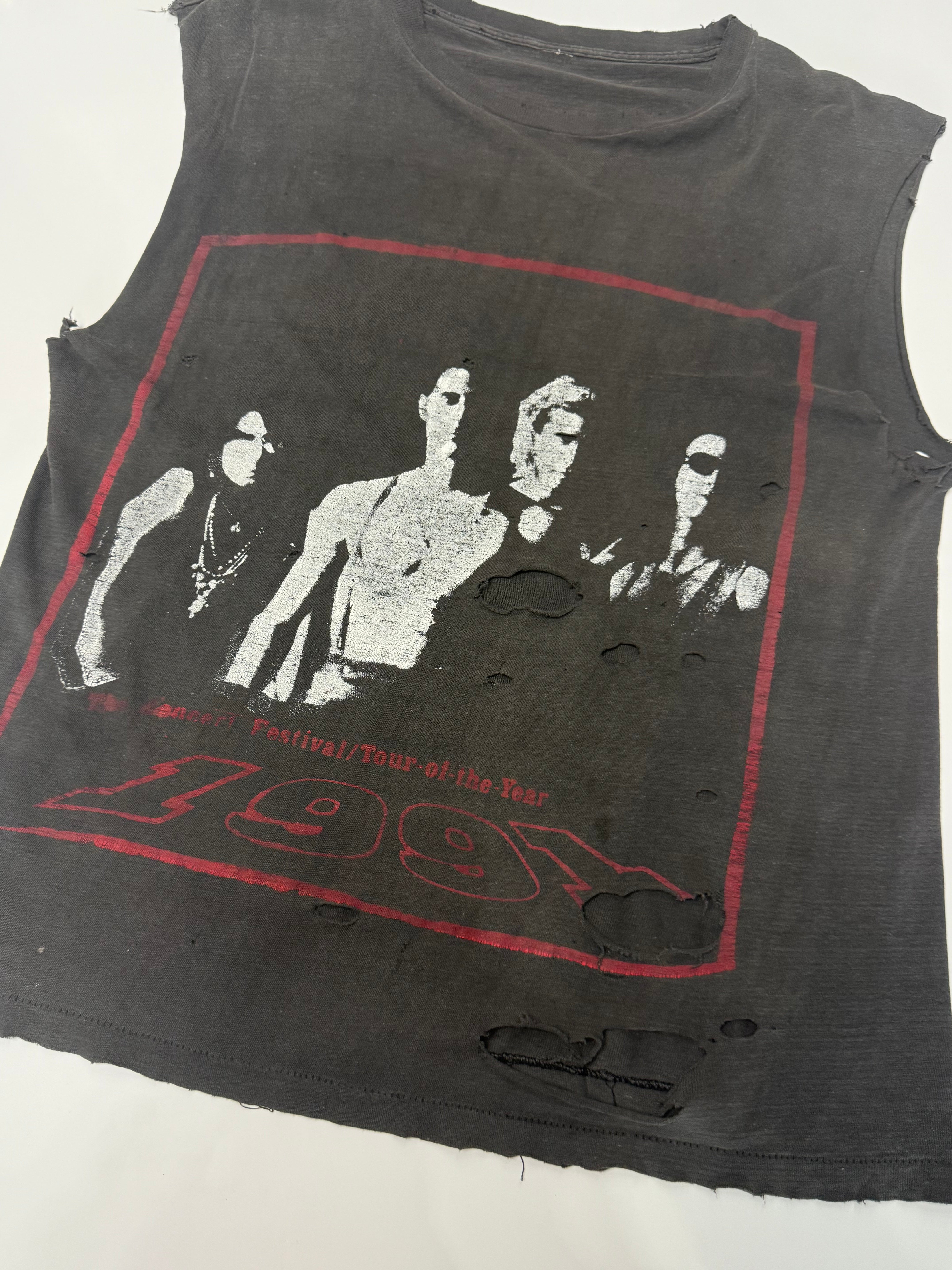 ‘91 Jane’s Addiction Thrashed Cutoff Band Tee