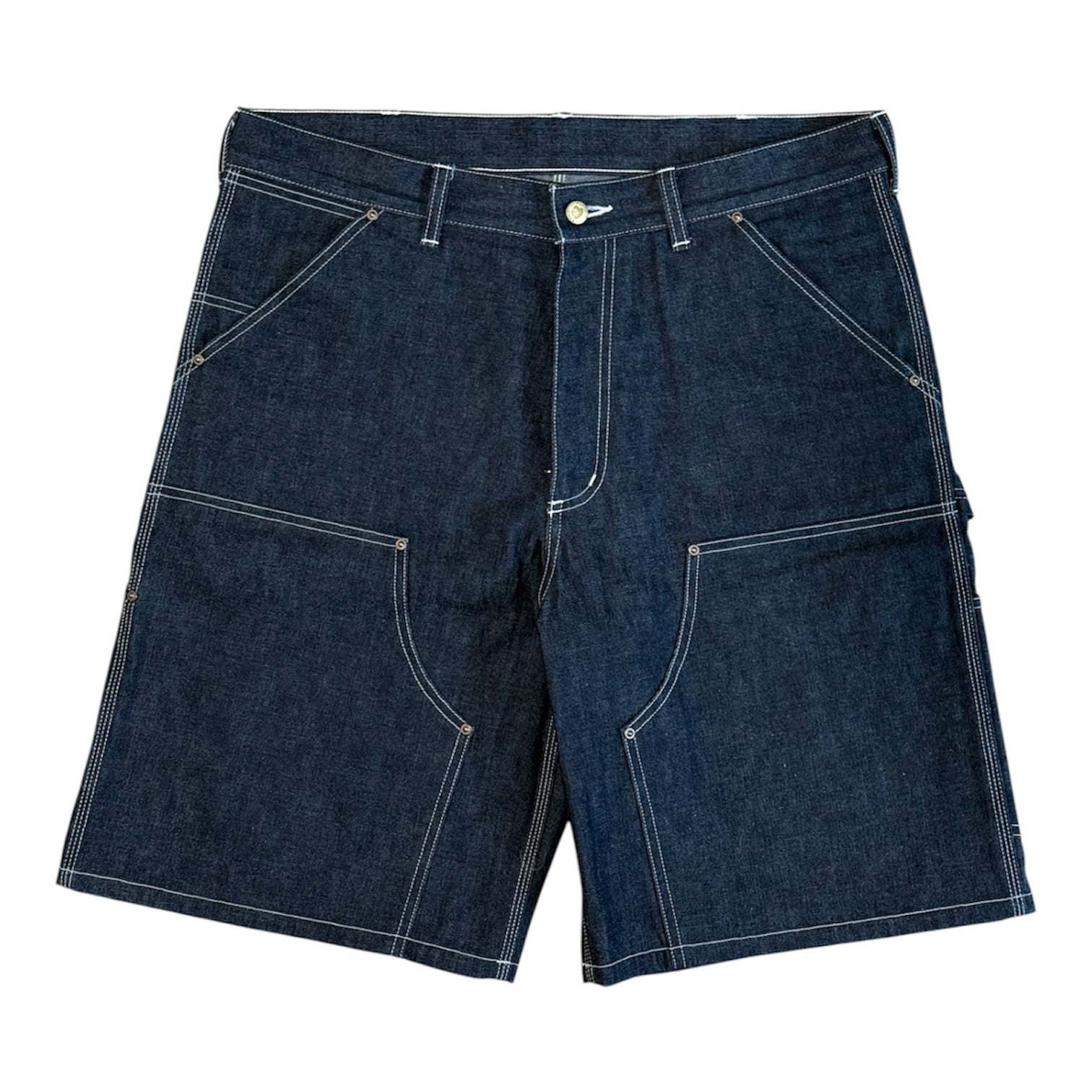 Straight Leg Logo Appliquéd Denim Shorts