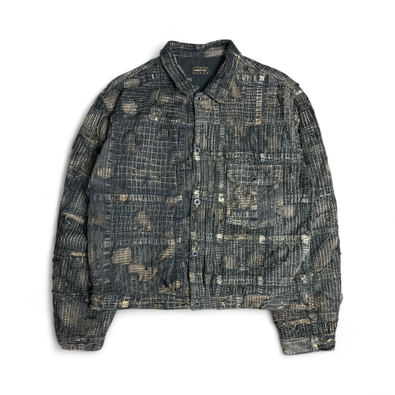 Boro Distressed Cotton & Linen Blend Jacket